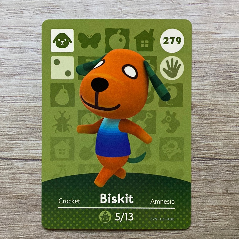 Genuine Animal Crossing Amiibo Card Biskit